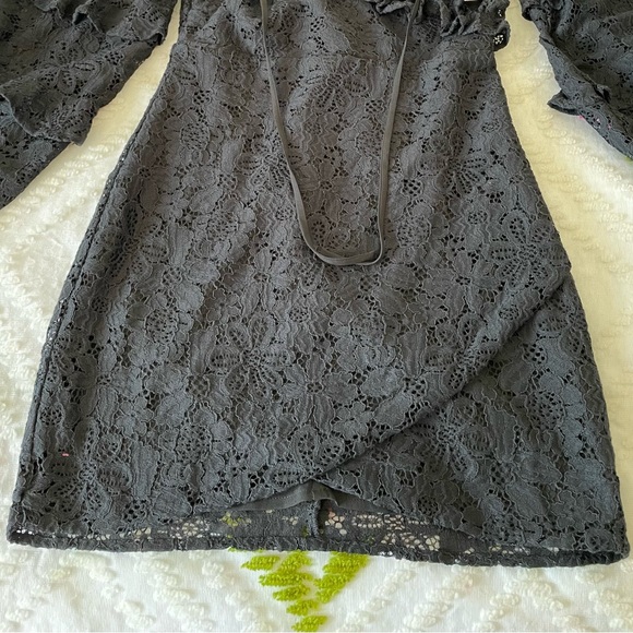 Tularosa Revolve Black Lace Lindsey Ruffle Mini Dress - Picture 14 of 17